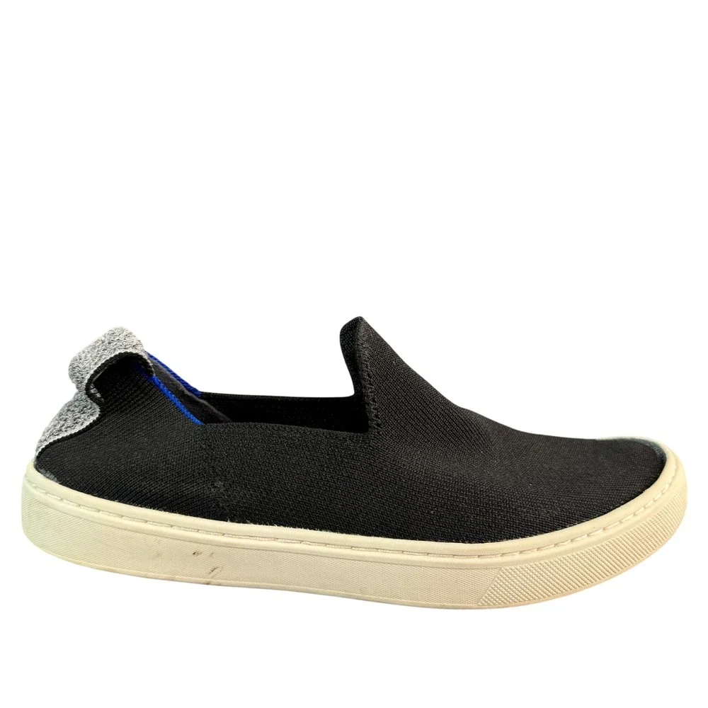 Rothys The Sneaker Black Solid Slip On Knit Shoes Size 4K